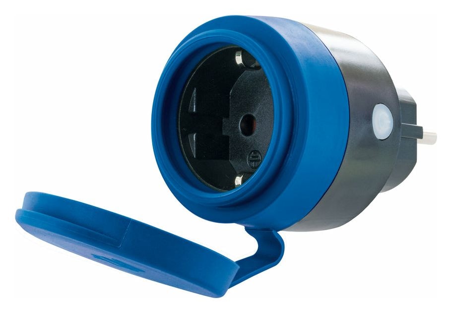 Steckdosenadapter Outdoor WiFi mit Einspeisemessfunktion  (Schwarz/Blau) 