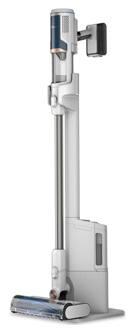 SHARK BU3521EU Clean Clean & Self-Empty Handstaubsauger Beutellos bis 40 min Laufzeit  (Blau, Weiß) 