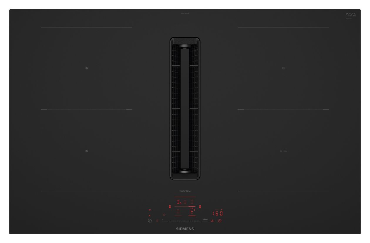 iQ500 ED87BHQ26E autarkes 80 cm Induktionskochfeld 4 Kochzonen mit integriertem Dunstabzug 