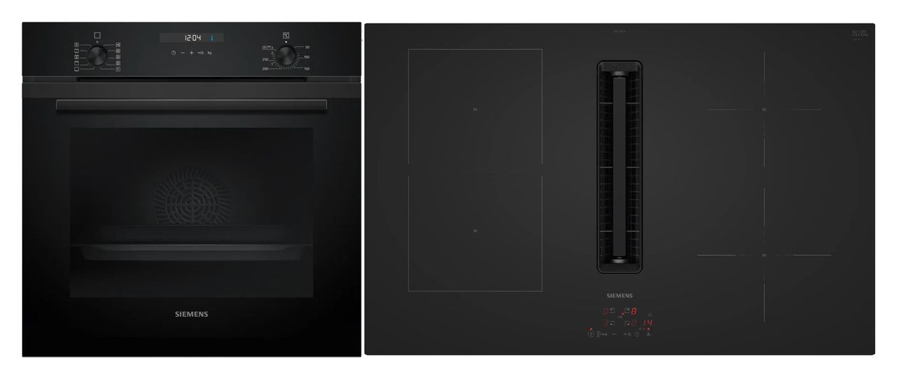 EQ51A8BMAT (HB237GBB3 + ED81ABS16E) Backofen-Set groß AutoClean Ecoclean mit autarkem 80 cm Induktions Kochfeld 