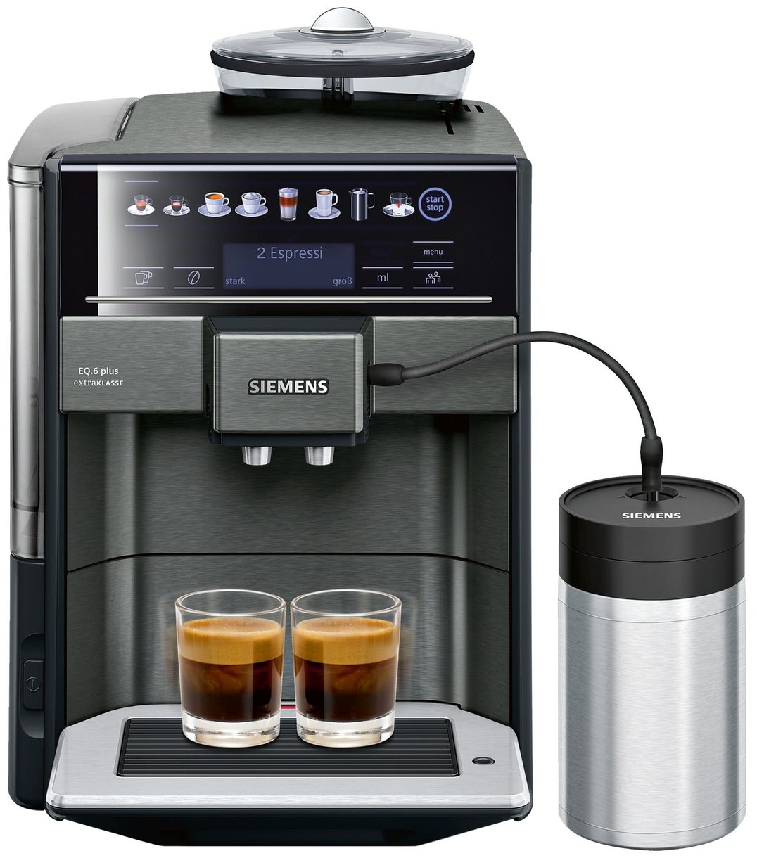 EQ6 TE657F09DE plus extraKlasse Kaffeevollautomat 19 bar 1,7 l 300 g AutoClean (Dark inox) 
