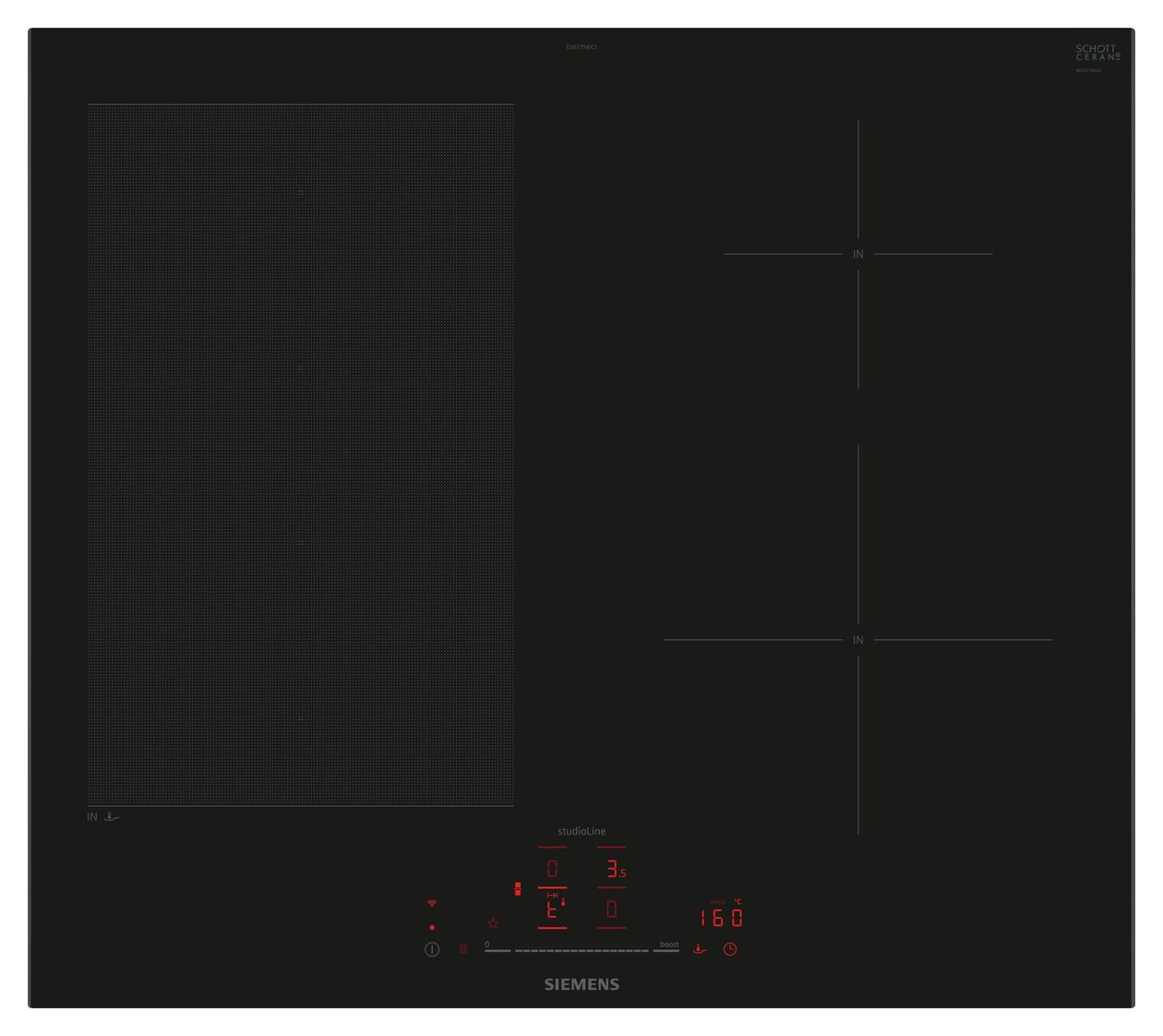 iQ700 EX677HEC1E autarkes 60 cm Induktionskochfeld 4 Kochzonen 