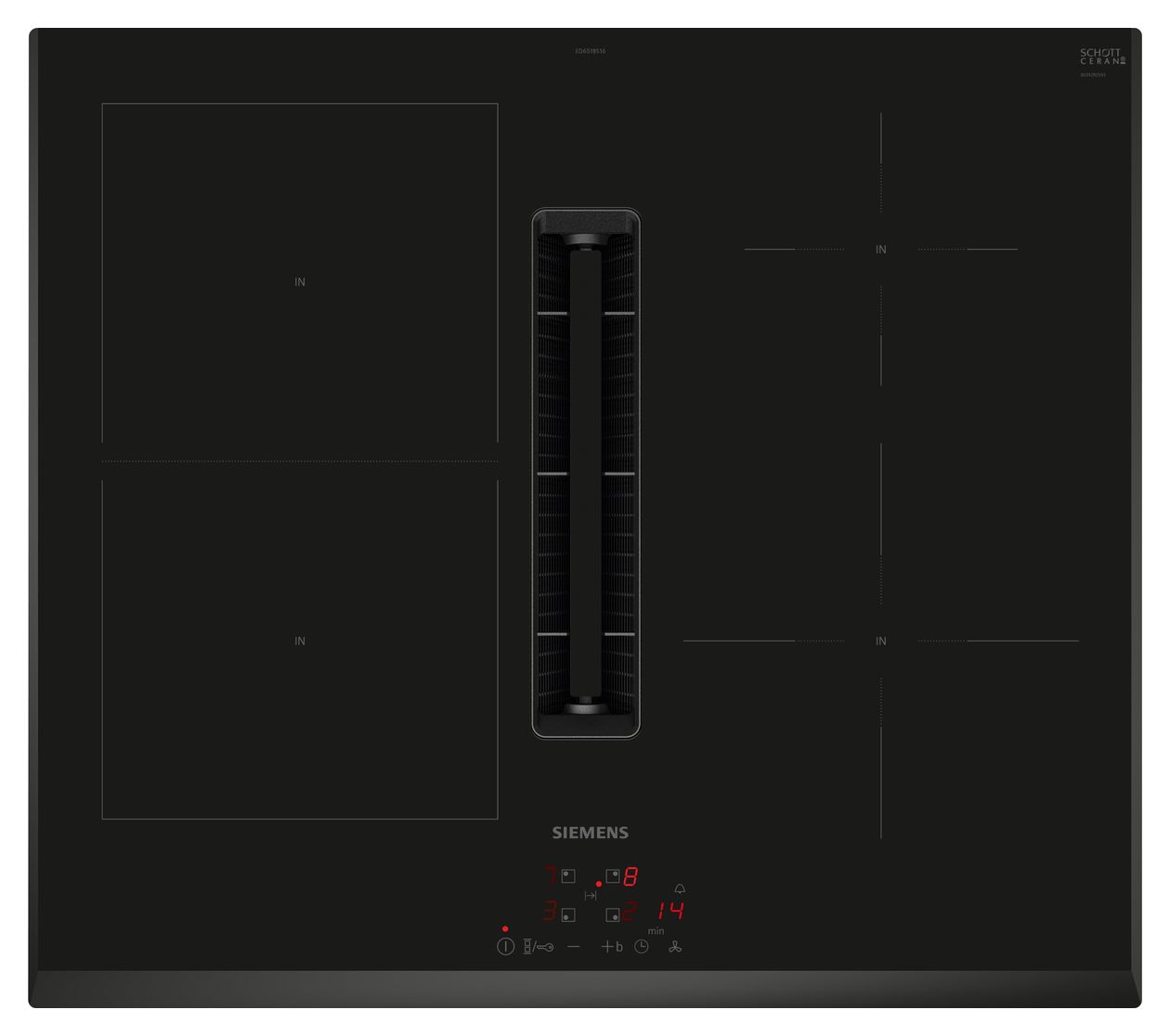 iQ300 ED651BS16E autarkes 60 cm Induktionskochfeld 4 Kochzonen mit integriertem Dunstabzug 