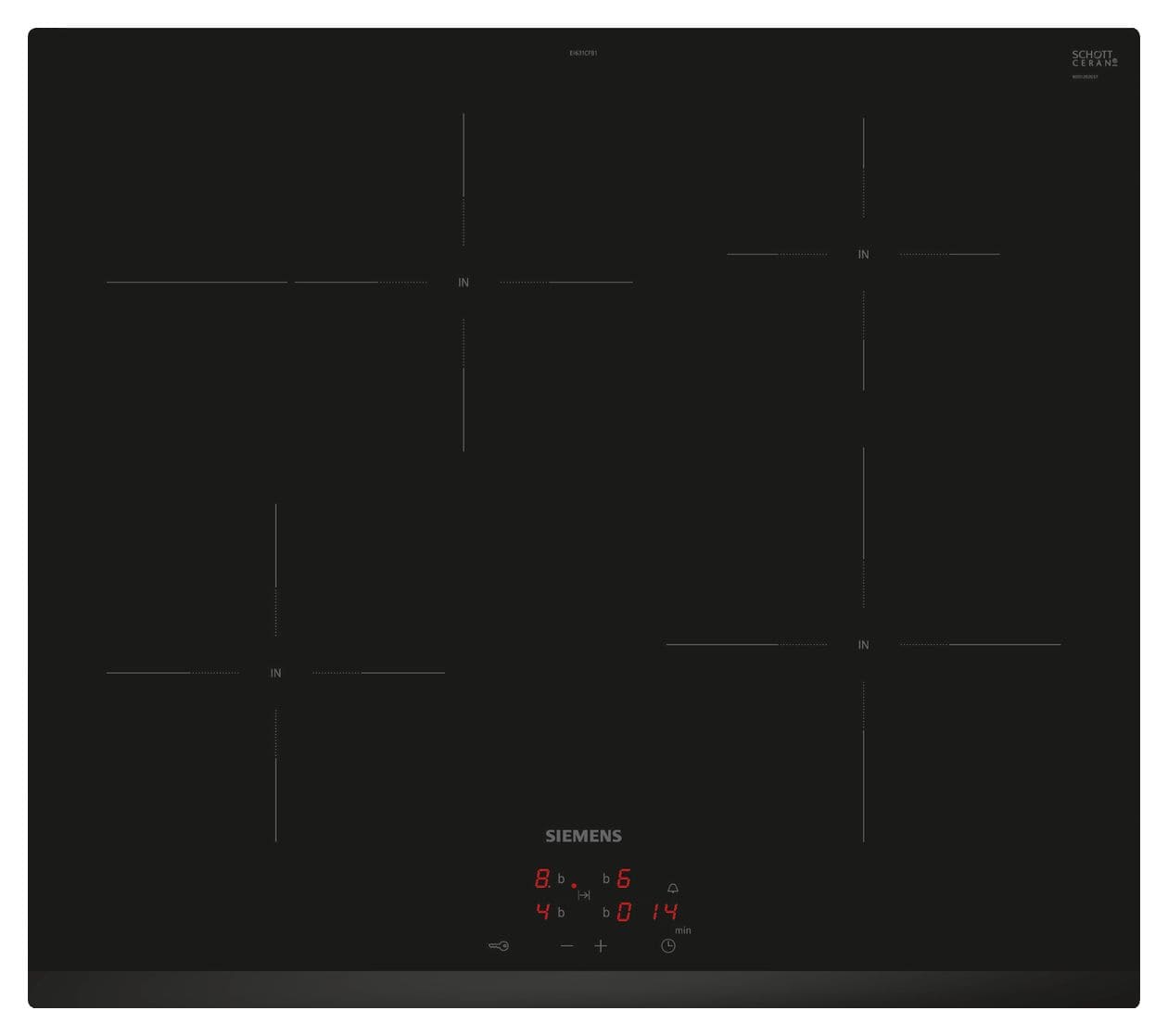 iQ300 EI631CFB1E herdgebundenes 60 cm Induktions Kochfeld/Herdplatte 4 Zone(n) 