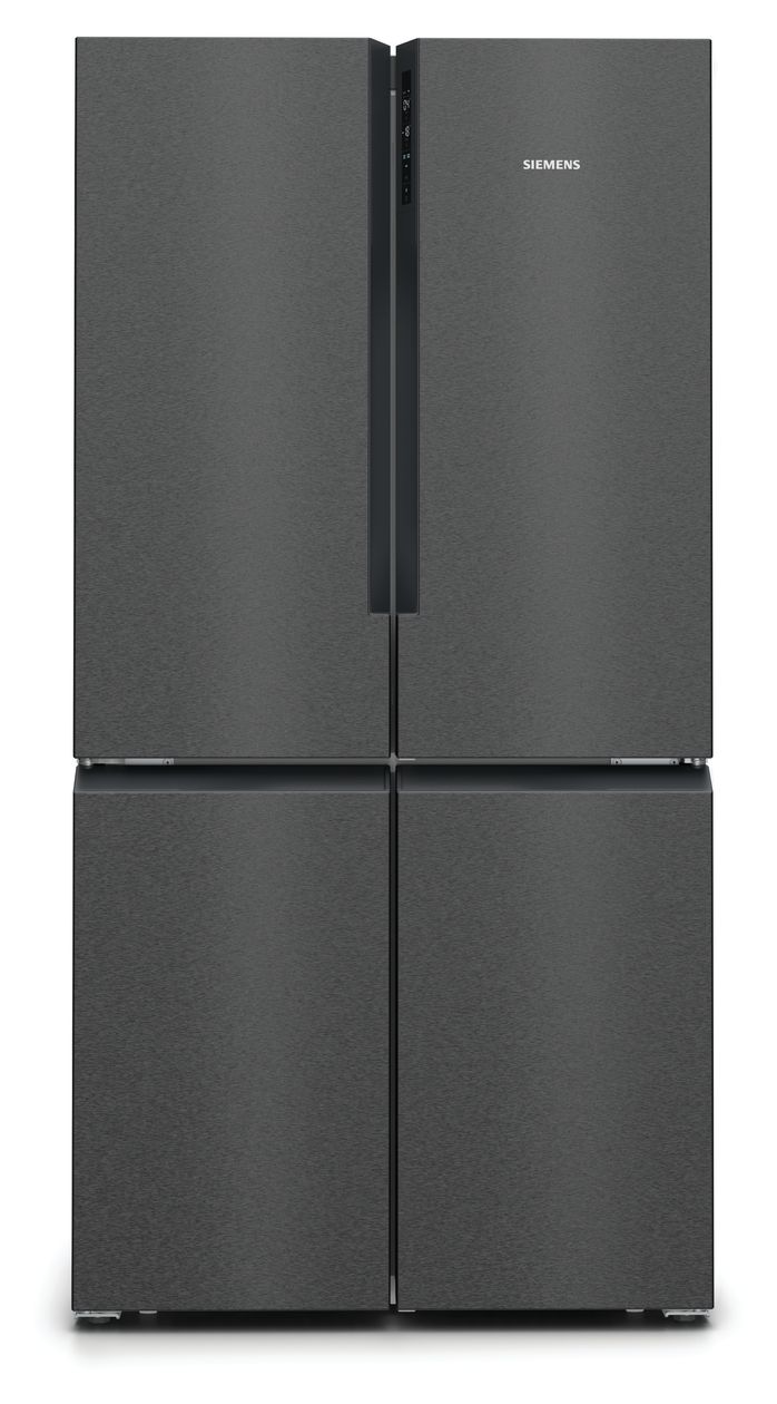 iQ300 KF96NAXEA Side-by-Side Kühl-/ Gefrierkombination French Door 405 l / 200 l 333 kWh NoFrost 1830 mm x 910 mm  (Schwarz, Edelstahl) 