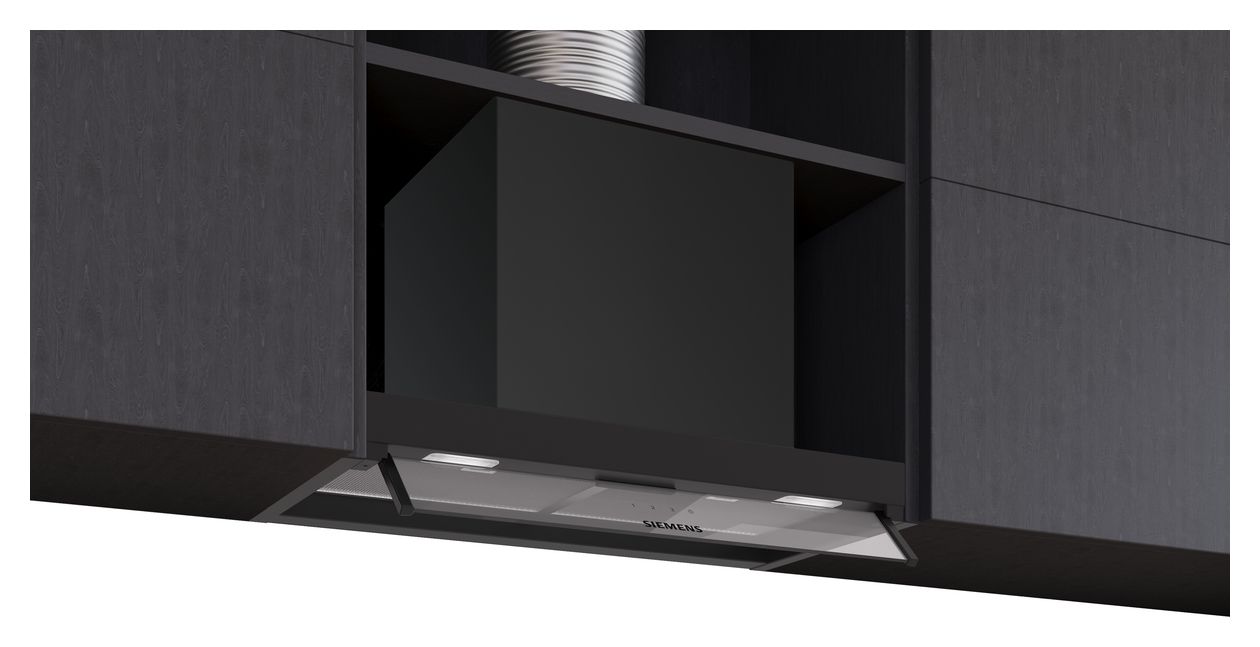 iQ300 LJ65BCC60 Abluft/Umluft Dunstabzugshaube/Esse Einbau 60 cm (Schwarz) 