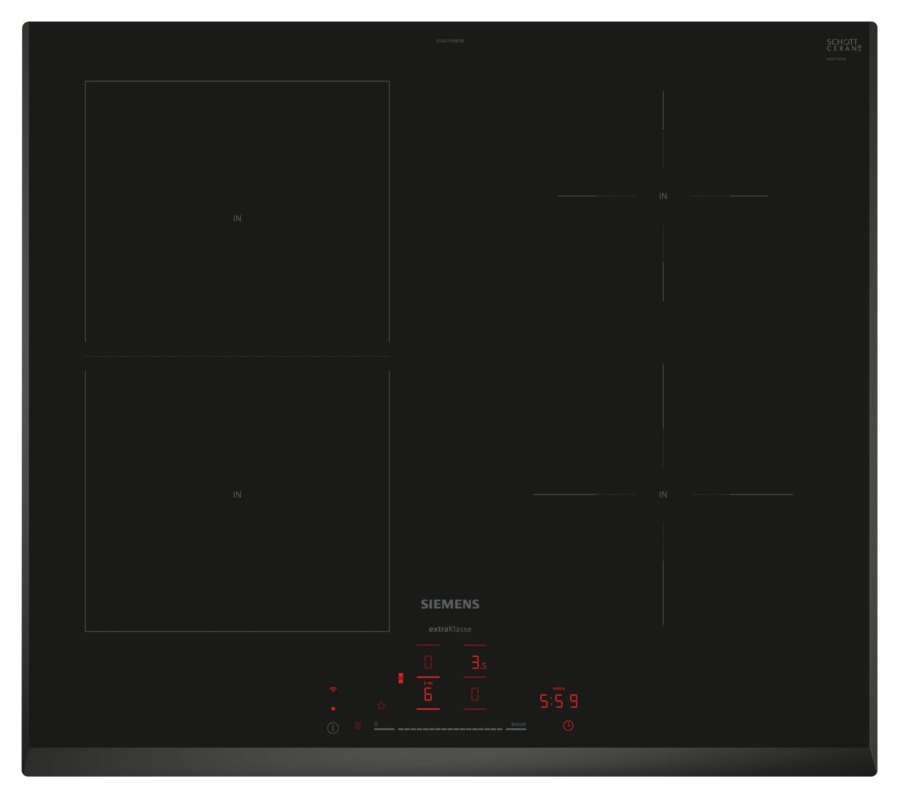iQ500 ED651HSB1M autarkes 59.2 cm Induktions Kochfeld/Herdplatte 4 Zone(n) 