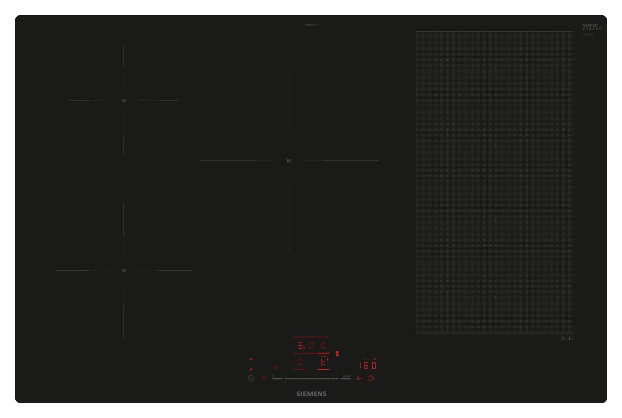 iQ700 EX801HVC1E autarkes 80 cm Induktions Kochfeld/Herdplatte 4 Zone(n) 