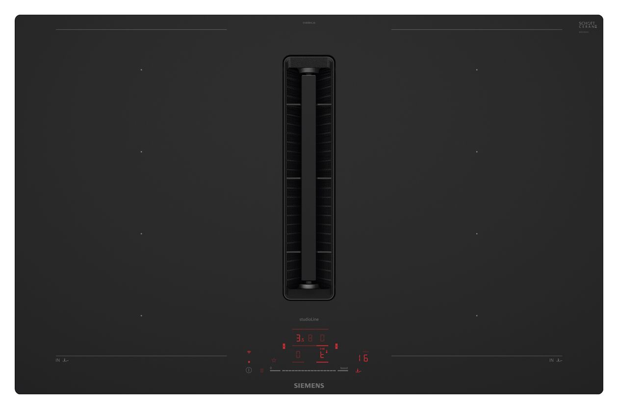 iQ700 EX80BHL26E autarkes 80 cm Induktionskochfeld 4 Kochzonen mit integriertem Dunstabzug 