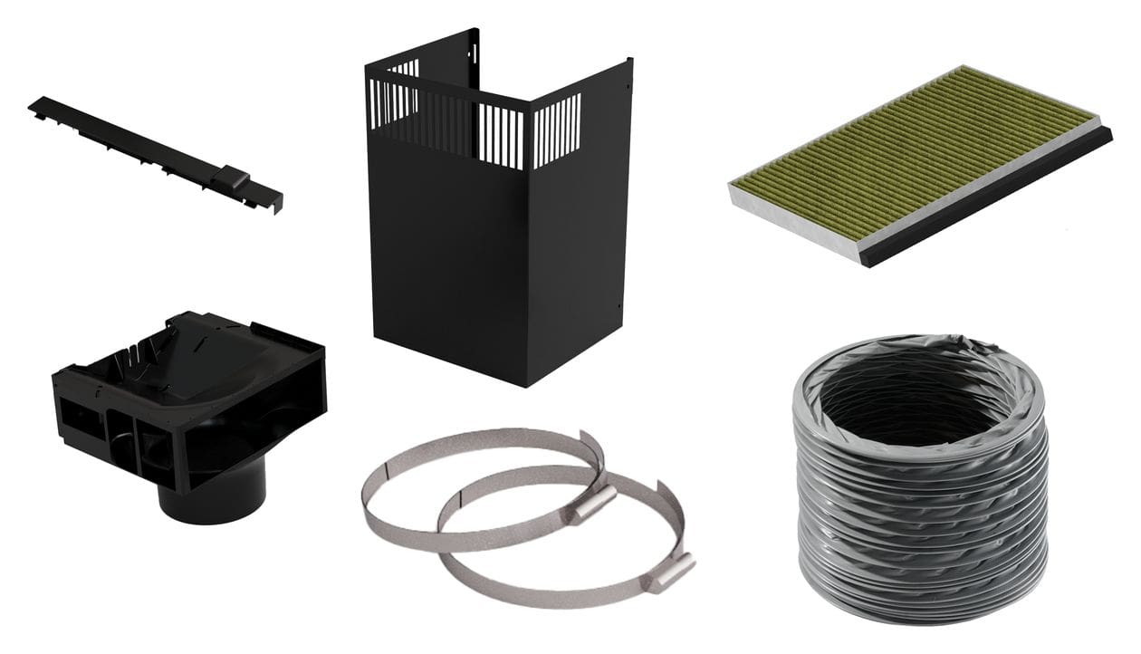 LZ11FBI16 Long-life Clean Air Umluftset (Schwarz/Edelstahl/Gelb) 