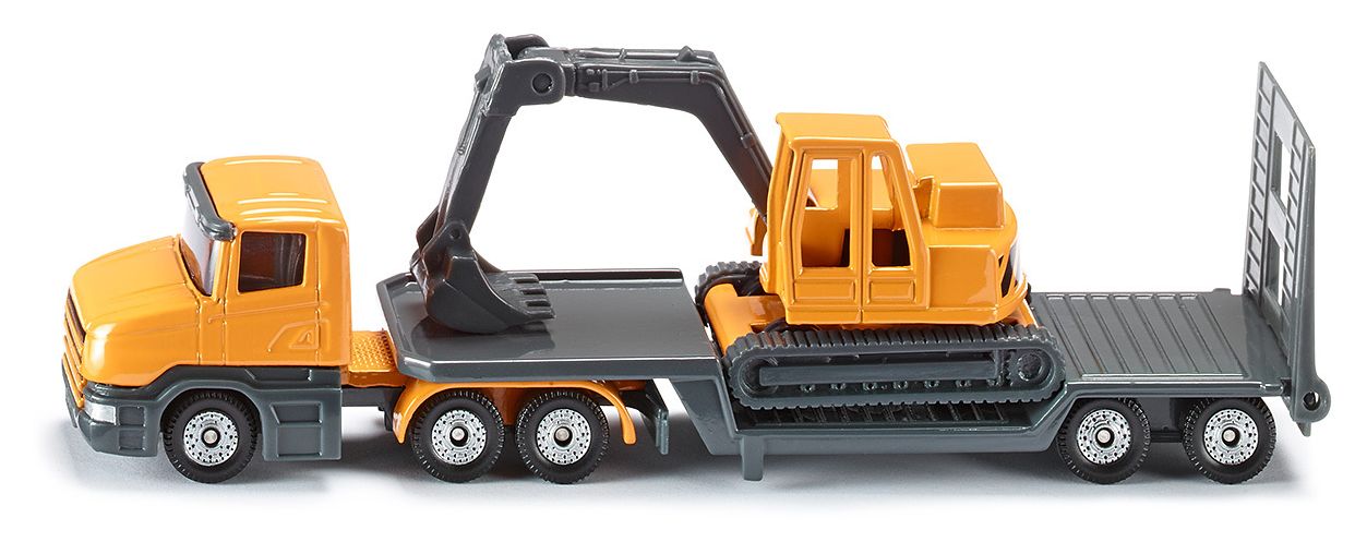 Tieflader mit Bagger 