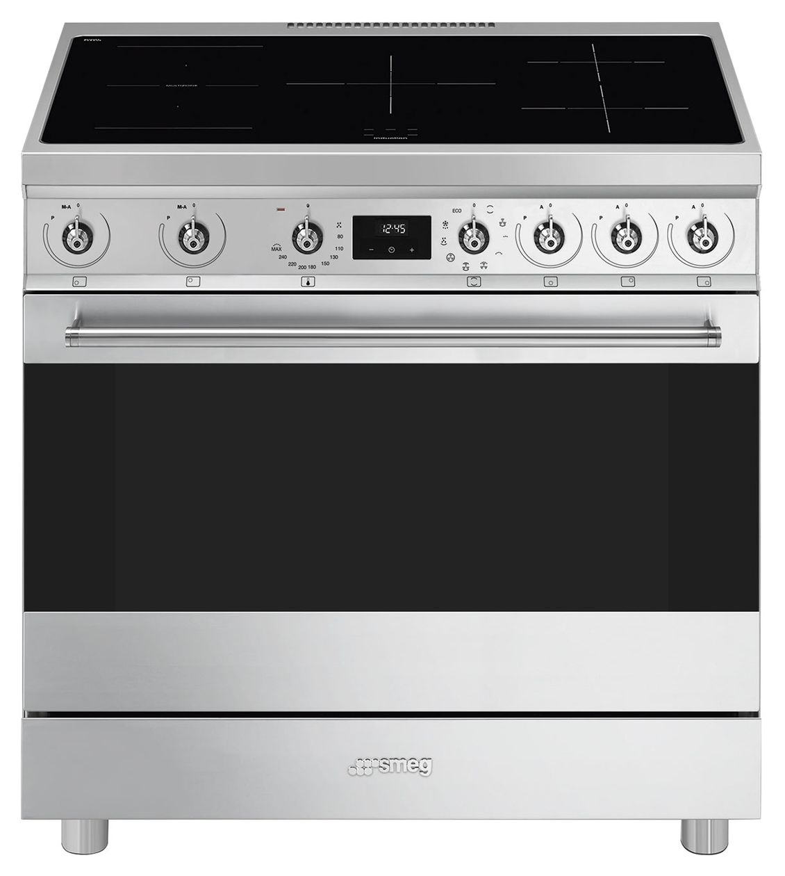 C9IMX2 Freistehender Herd Elektro 115 l Zweikreisgrill 9 Beheizungsarten AutoClean mit Induktions Kochfeld 