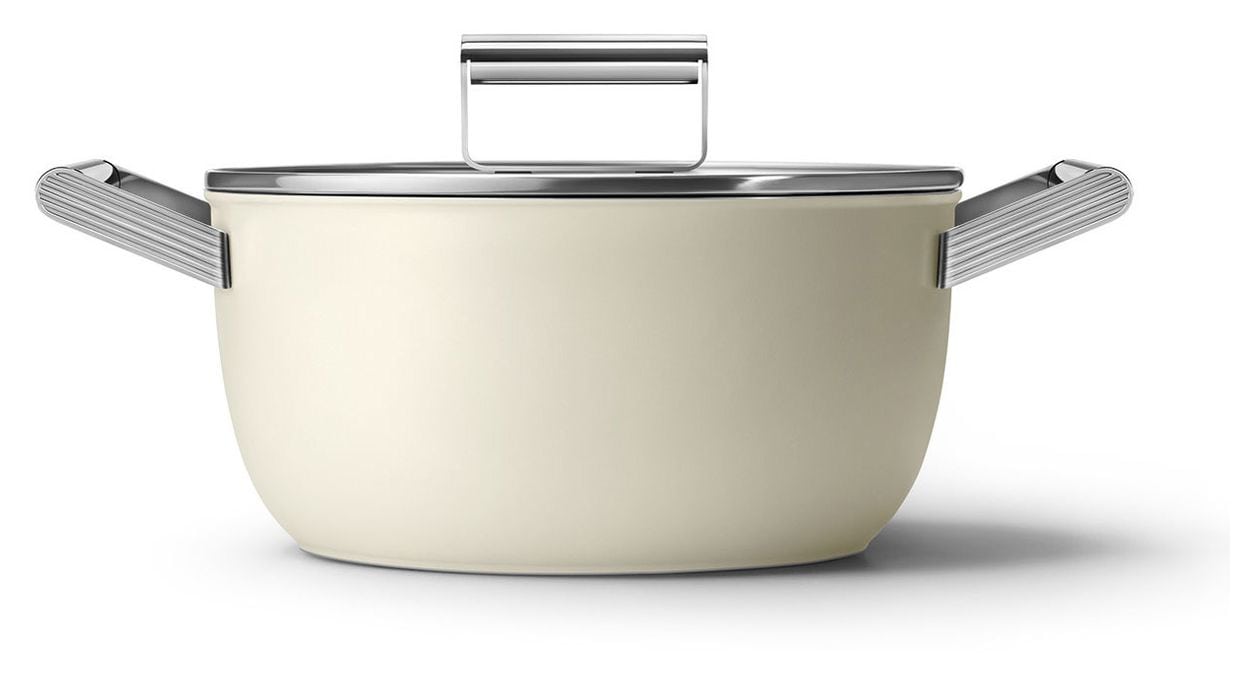 CSF2412CRM Schmortopf 50's Style 24 cm Keramik beschichtet  für alle Herdplatten und Backöfen bis 250° mit Glas-Deckel 