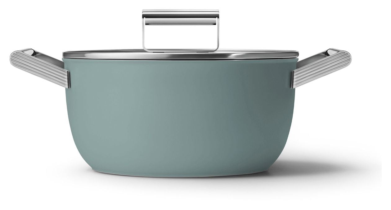 CSF2412EGM Schmortopf 50's Style 24 cm Keramik beschichtet für alle Herdplatten und Backöfen bis 250° mit Glas-Deckel 