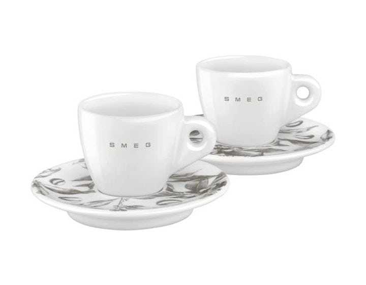 ECSC01 Cappuccino-Tassen 2er Set Tasse  (Weiß/Grün) 
