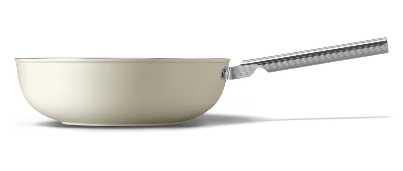 WOF3002CRM Wok 50's Style 30 cm Keramik beschichtet für alle Herdplatten und Backöfen bis 250° Spülmaschinengeeignet 