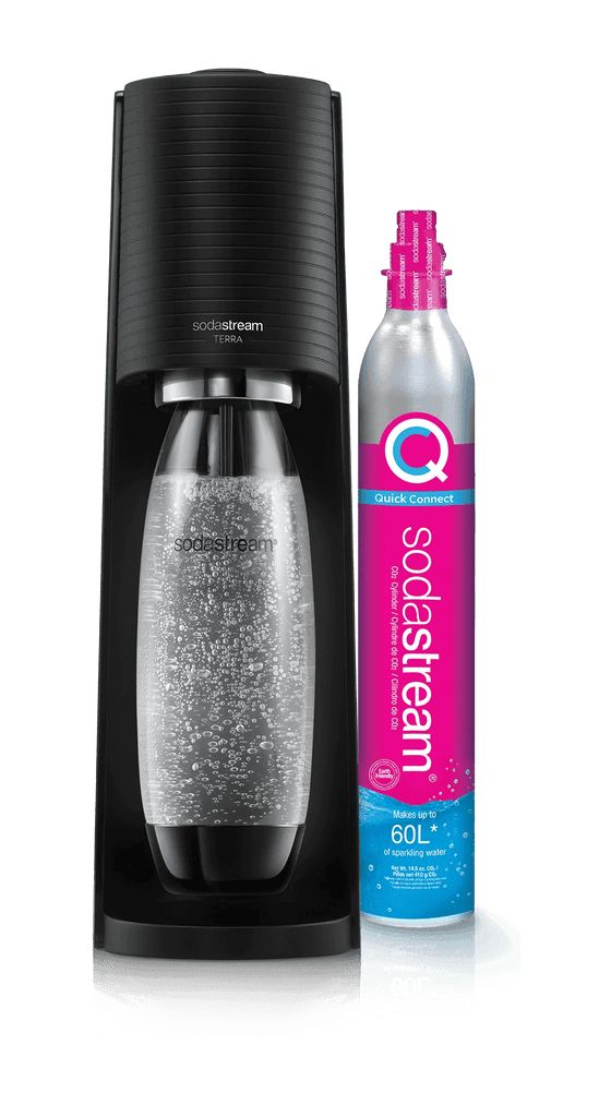 Terra Vorteilspack inkl. 3 Kunststoffflaschen Wassersprudler  (Schwarz) 