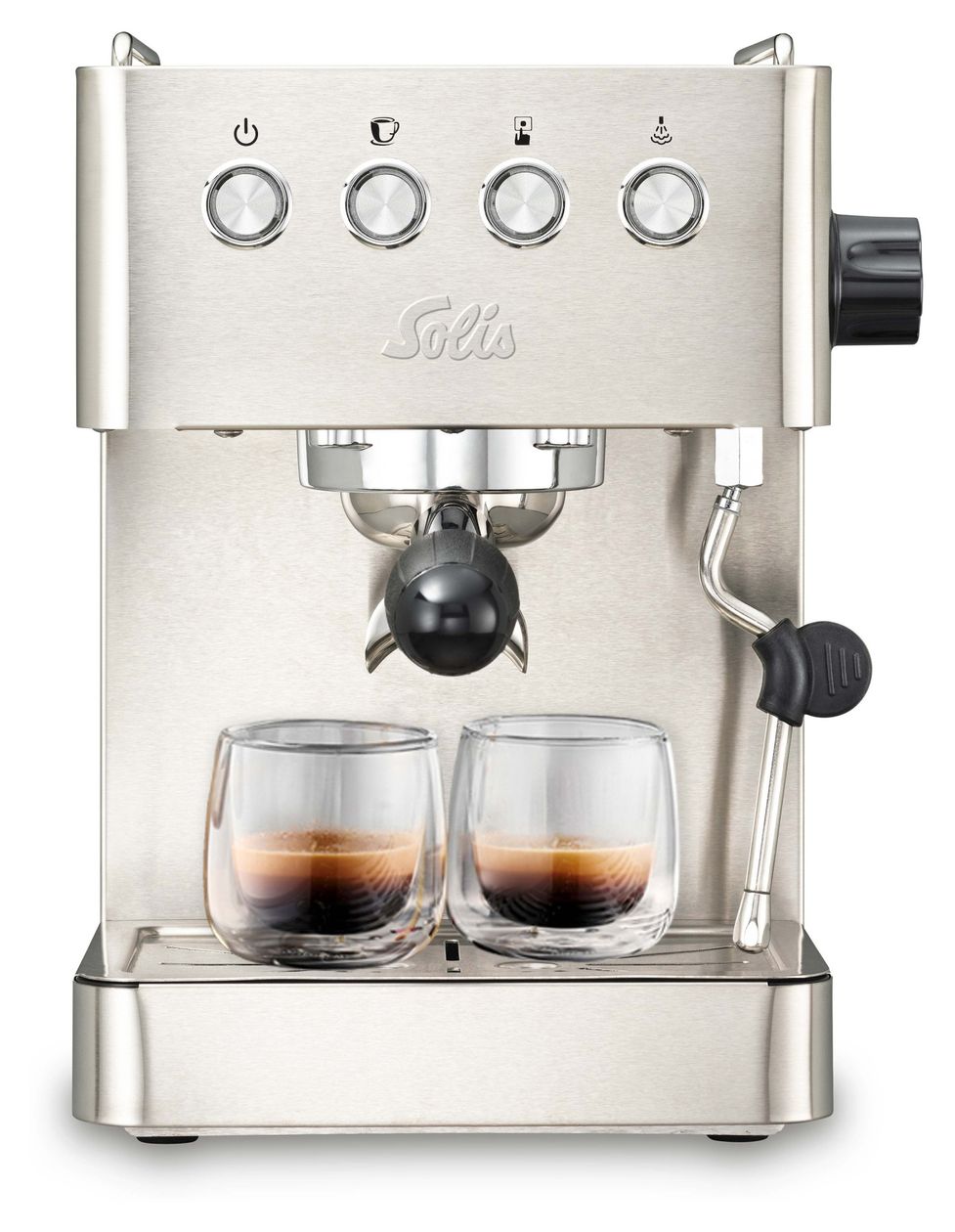 1014 Barista Gran Gusto Siebträger Kaffeemaschine 15 bar 1450 W  (Silber) 