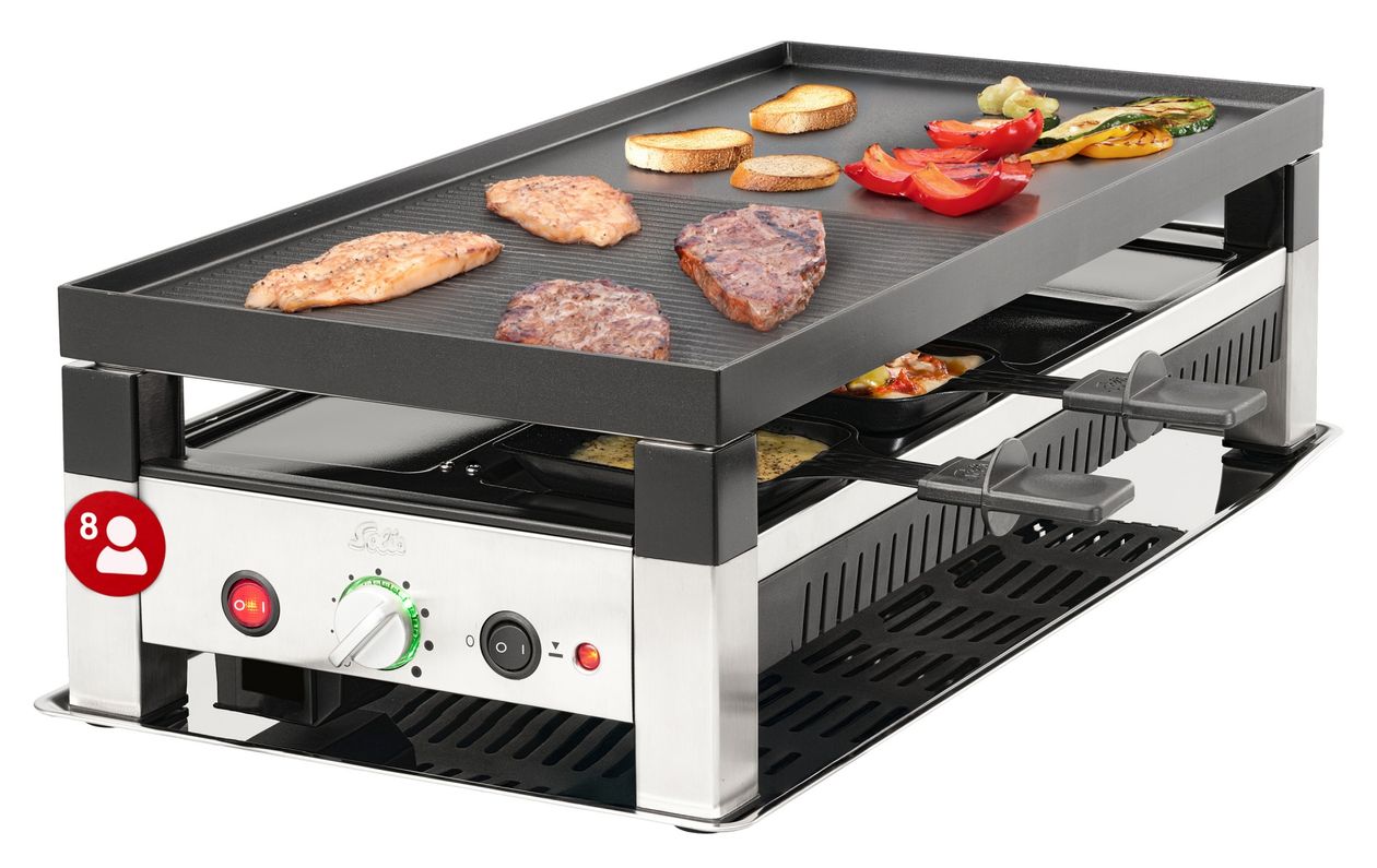 791  Raclette Tischgrill 4-in-1 2 Zone(n) 1400 W mit 280 x 570 mm Fläche  (Schwarz) 