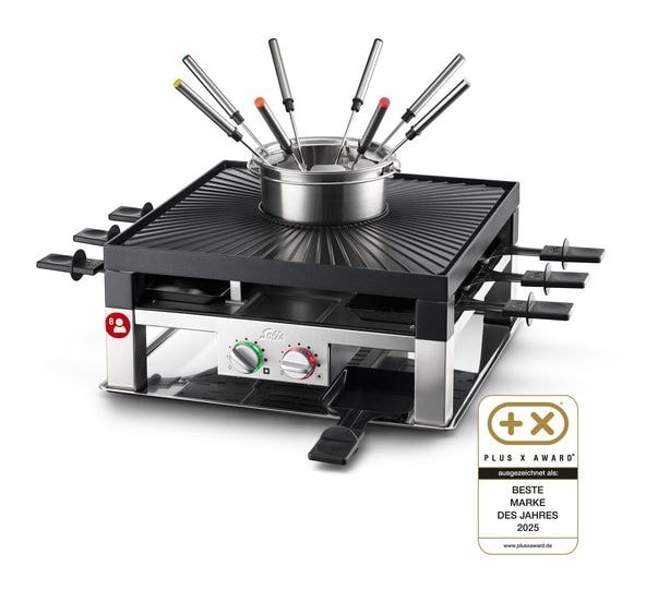 796 3 in 1 Combi Grill Raclette für 8 Personen 1200 W  (Edelstahl/Schwarz) 