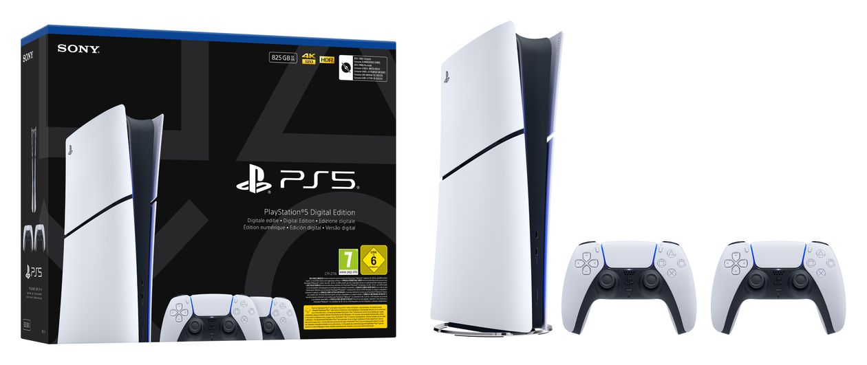 Playstation PS5 Slim Digital Edition  825 GB  (Schwarz, Weiß) 