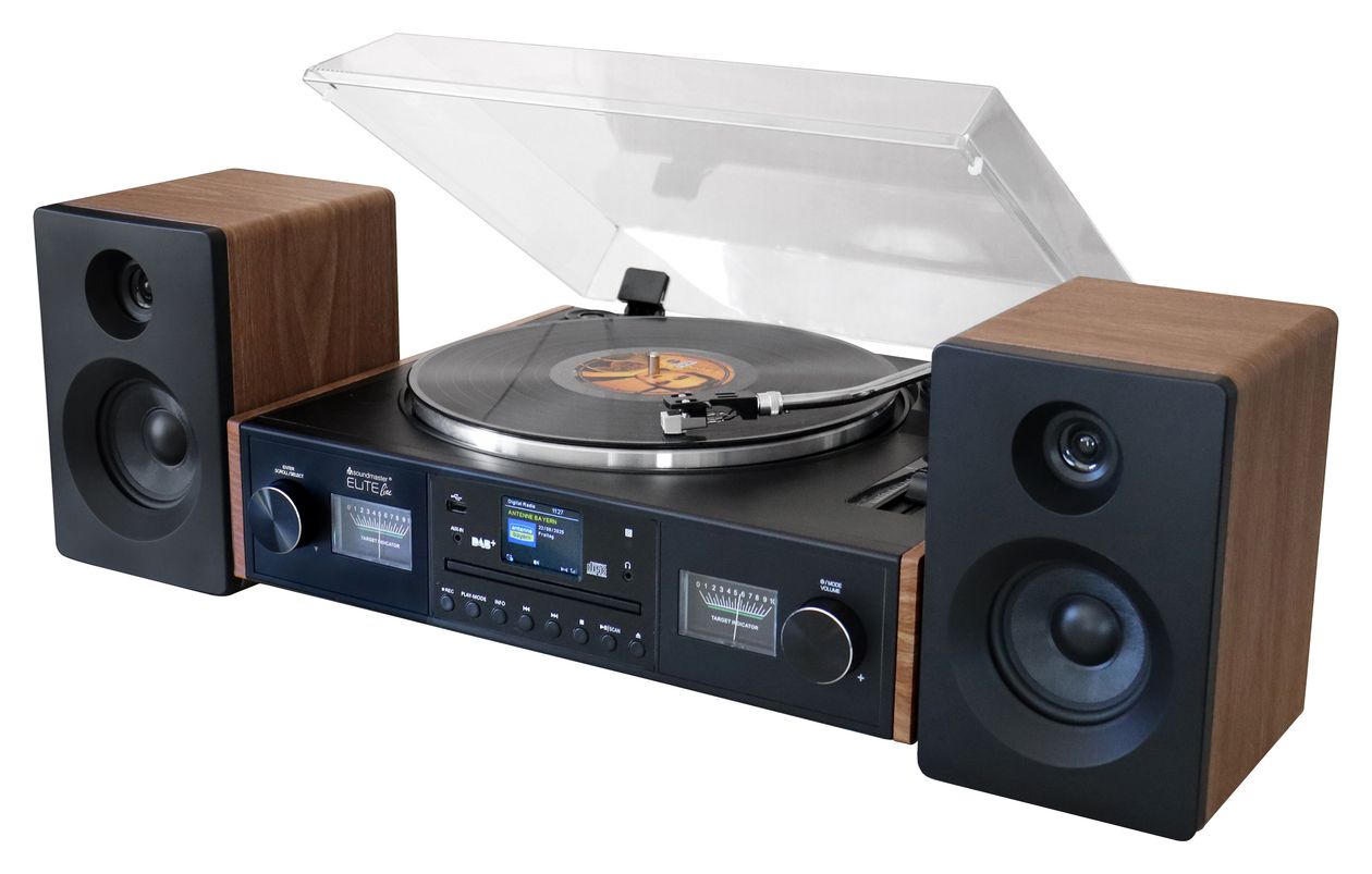 PL920 EliteLine Plattenspieler Riemenantrieb Heim-Audio-Mikrosystem DAB+, FM 12,5 W Bluetooth  (Schwarz, Holz) 
