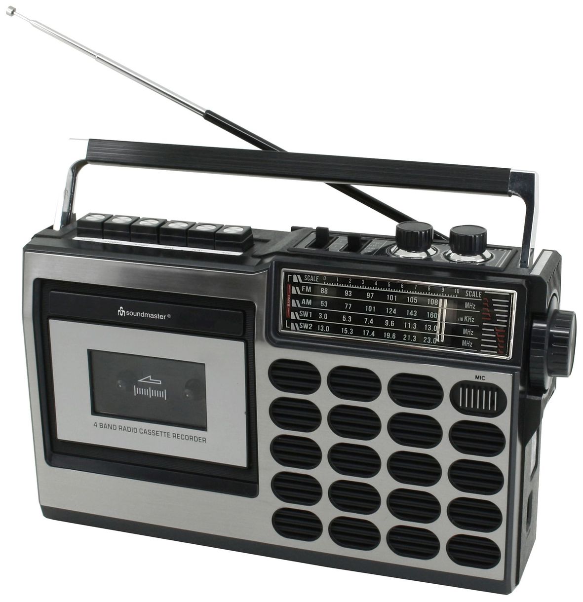RR18SW FM, MW, SW Persönlich Radio (Schwarz, Silber) 