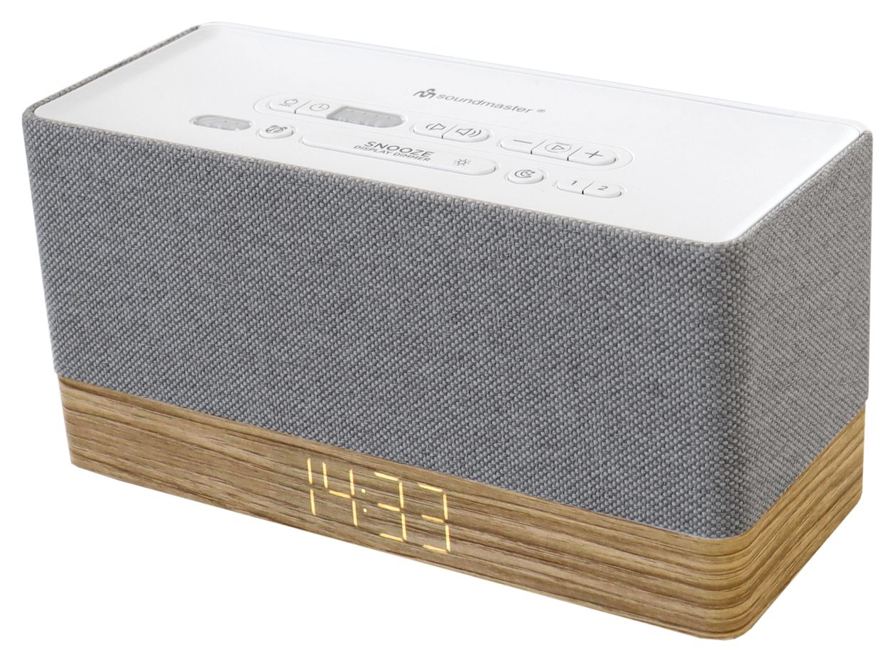 UR630WE Bluetooth FM, PLL, UKW Radio Uhr  (Grau, Weiß) 