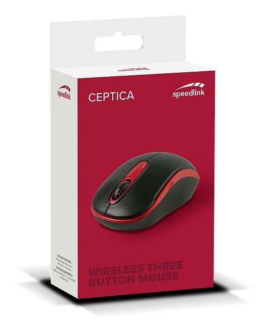 Ceptica 1600 DPI Büro Maus Optisch  (Schwarz, Rot) 