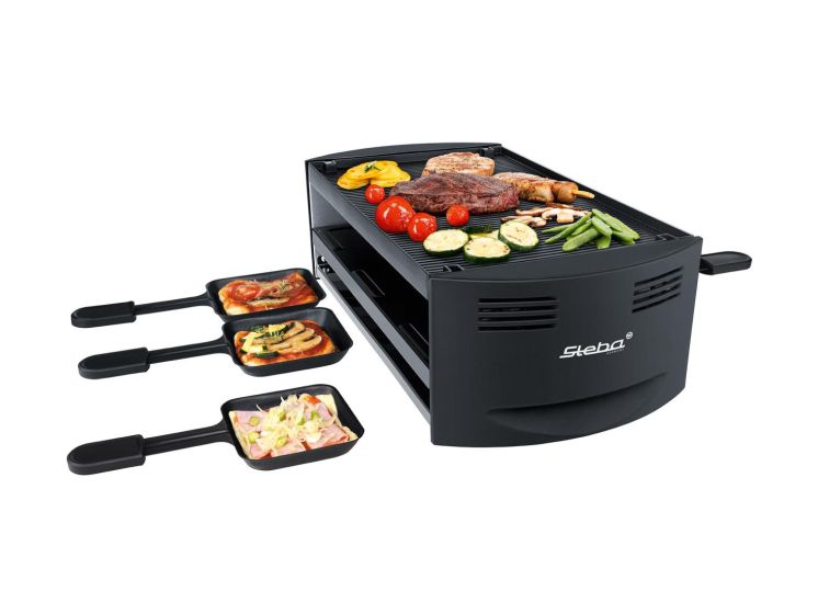 RC6 Bake & Grill Raclette für 6 Personen 1500 W  (Schwarz) 