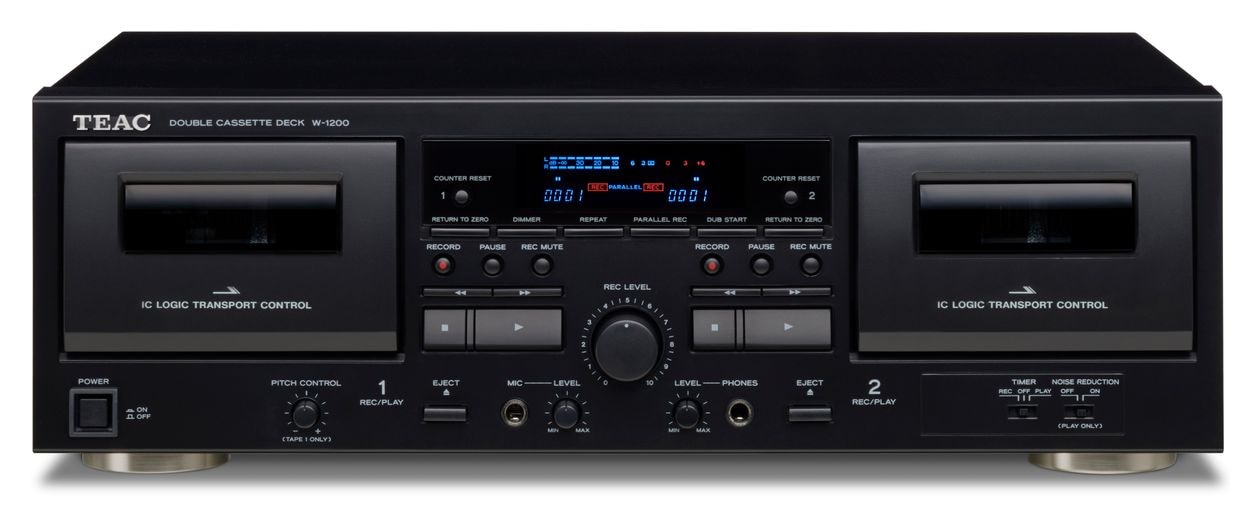 W-1200 Doppelkassettendeck (Schwarz) 