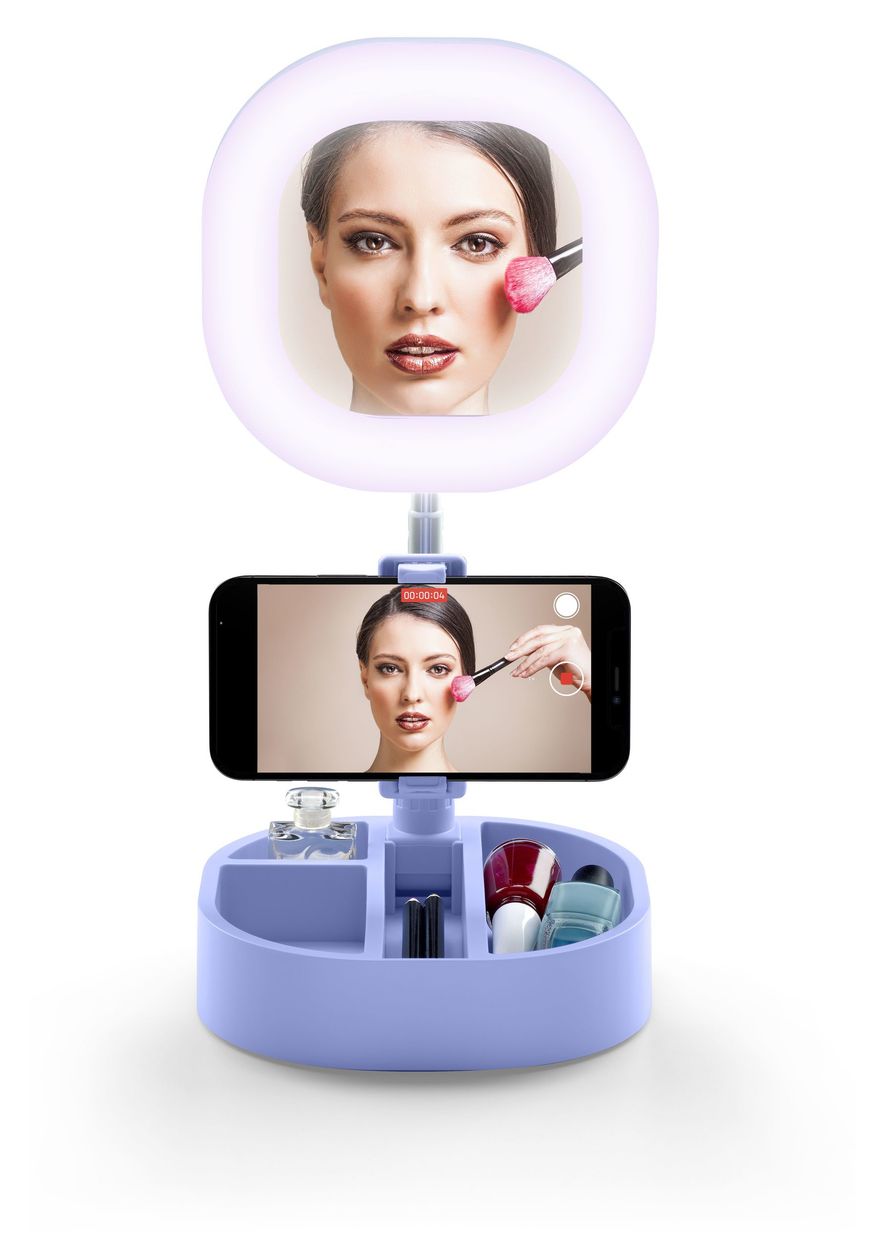 Selfie Ring Mirror 162 mm Universal  (Hellblau) 