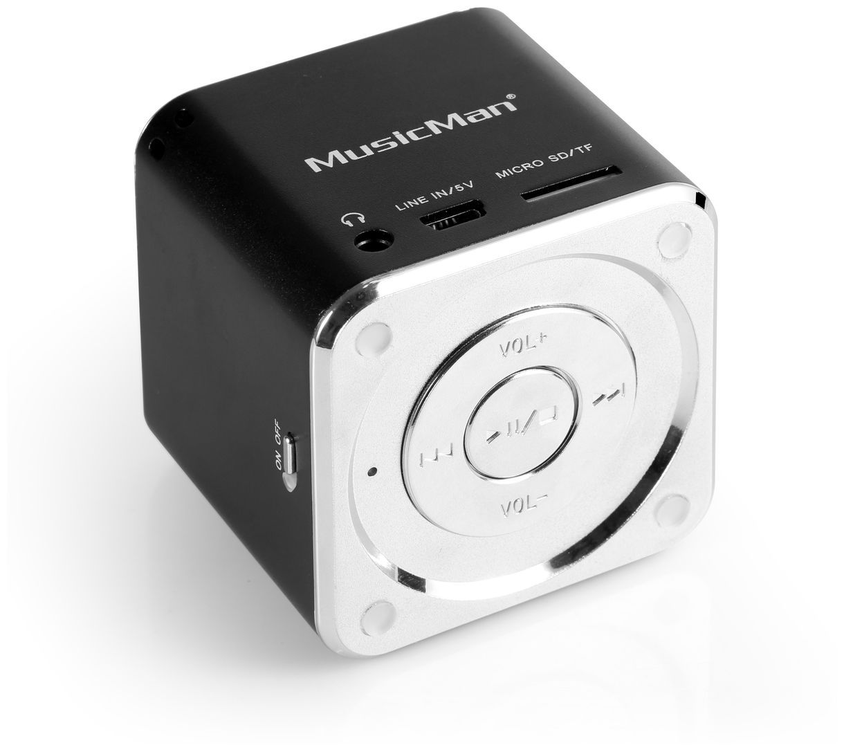 Mini MusicMan portabler Lautsprecher (Schwarz) 