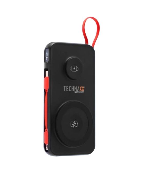 TX-315 10000 mAh Powerbank USB Typ-A Kabelloses Laden  (Schwarz, Rot) 