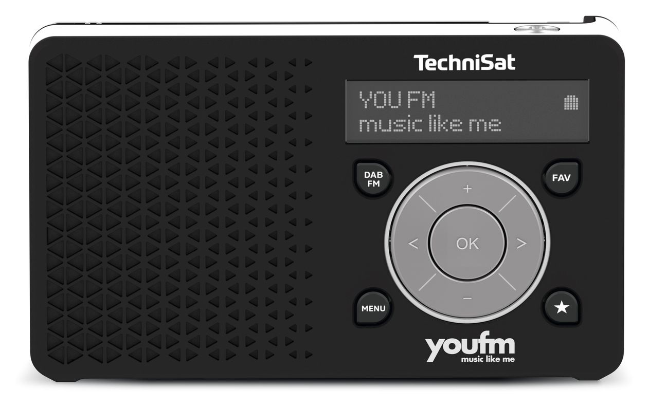 Digitradio 1 DAB+, FM Radio Tragbar  (Schwarz, Weiß) 