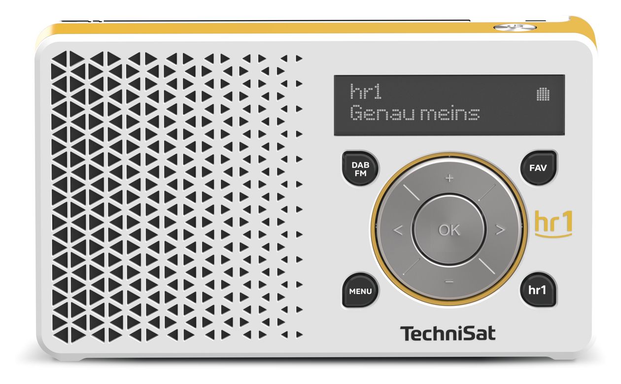 Digitradio 1 hr1 Edition DAB, DAB+, UKW Radio Tragbar  (Weiß, Gelb) 