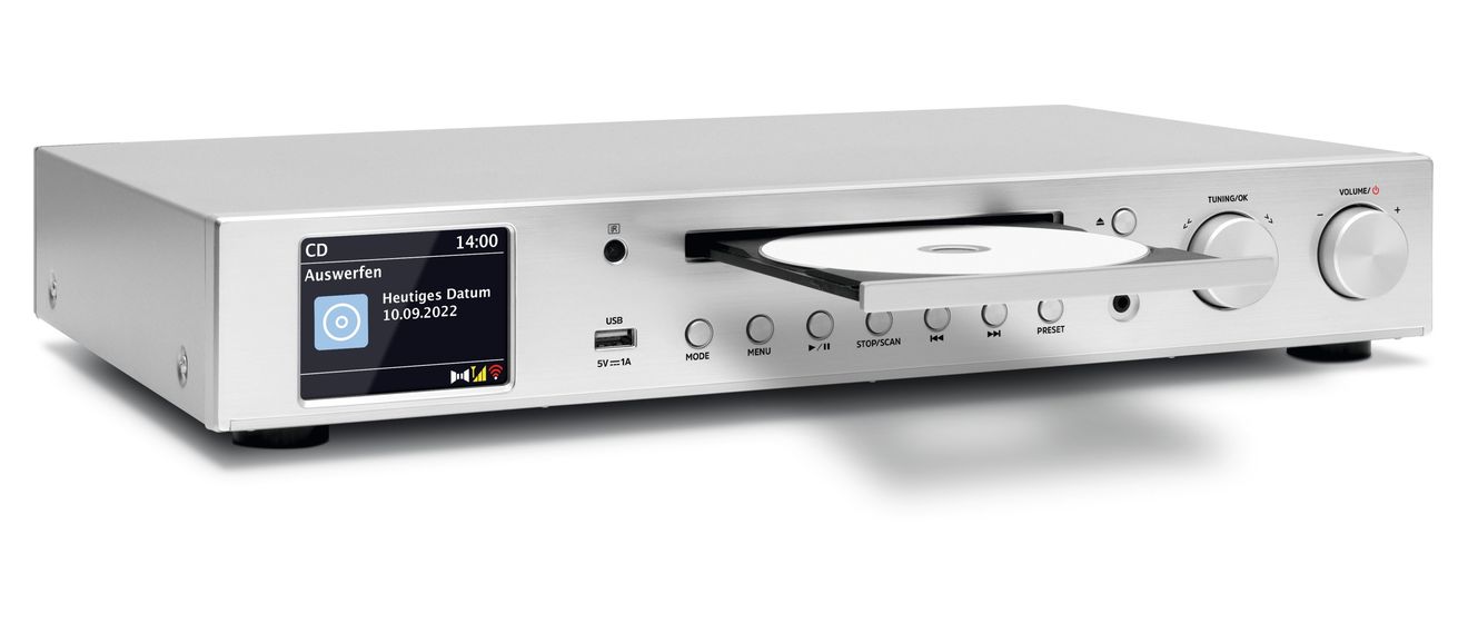 DigitRadio 143 CD (V3) Home-Audio-Minisystem DAB+, FM Bluetooth  (Silber) 