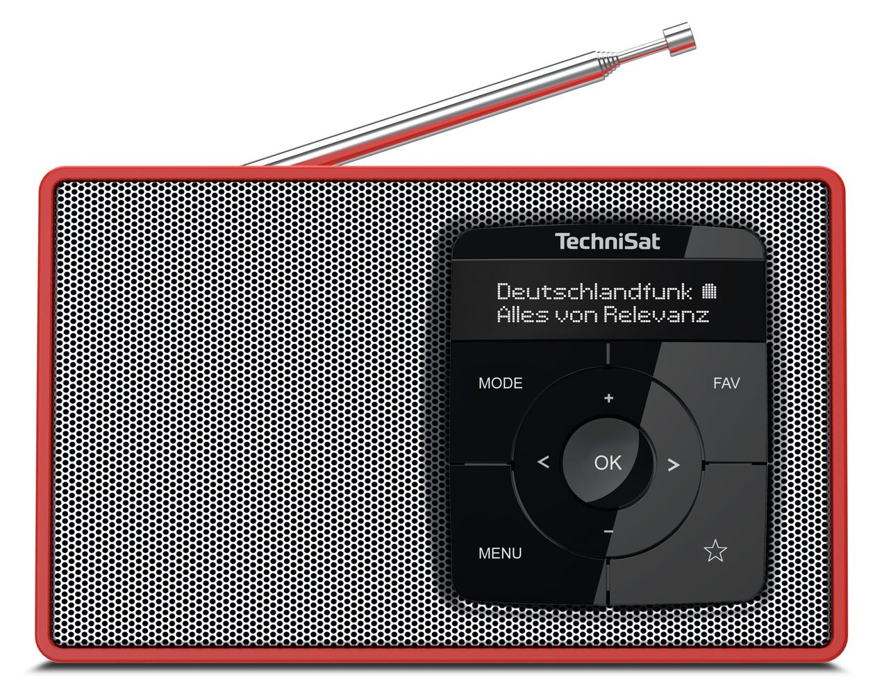 DigitRadio 2 Bluetooth DAB+, FM Radio Tragbar  (Rot, Silber) 