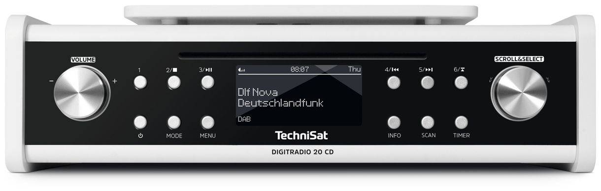 DigitRadio  20CD DAB, DAB+, FM, UHF, UKW Persönlich Radio (Weiß) 