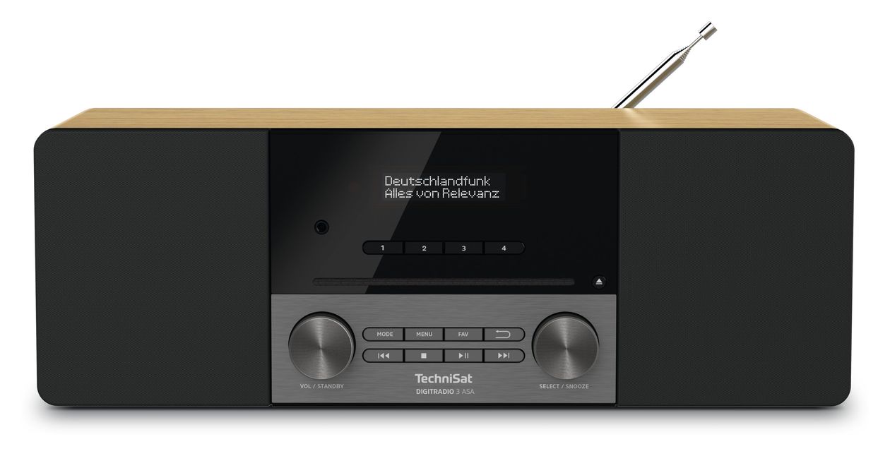 DigitRadio 3 ASA Bluetooth DAB+, FM Radio Tragbar  (Blackberry, Eiche) 