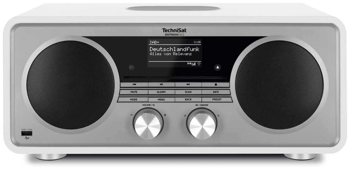 Digitradio 602 Bluetooth DAB+, FM Internet Radio (Silber, Weiß) 
