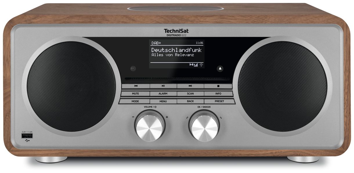 Digitradio 602 Bluetooth DAB+, FM Radio (Silber) Nussbaum 