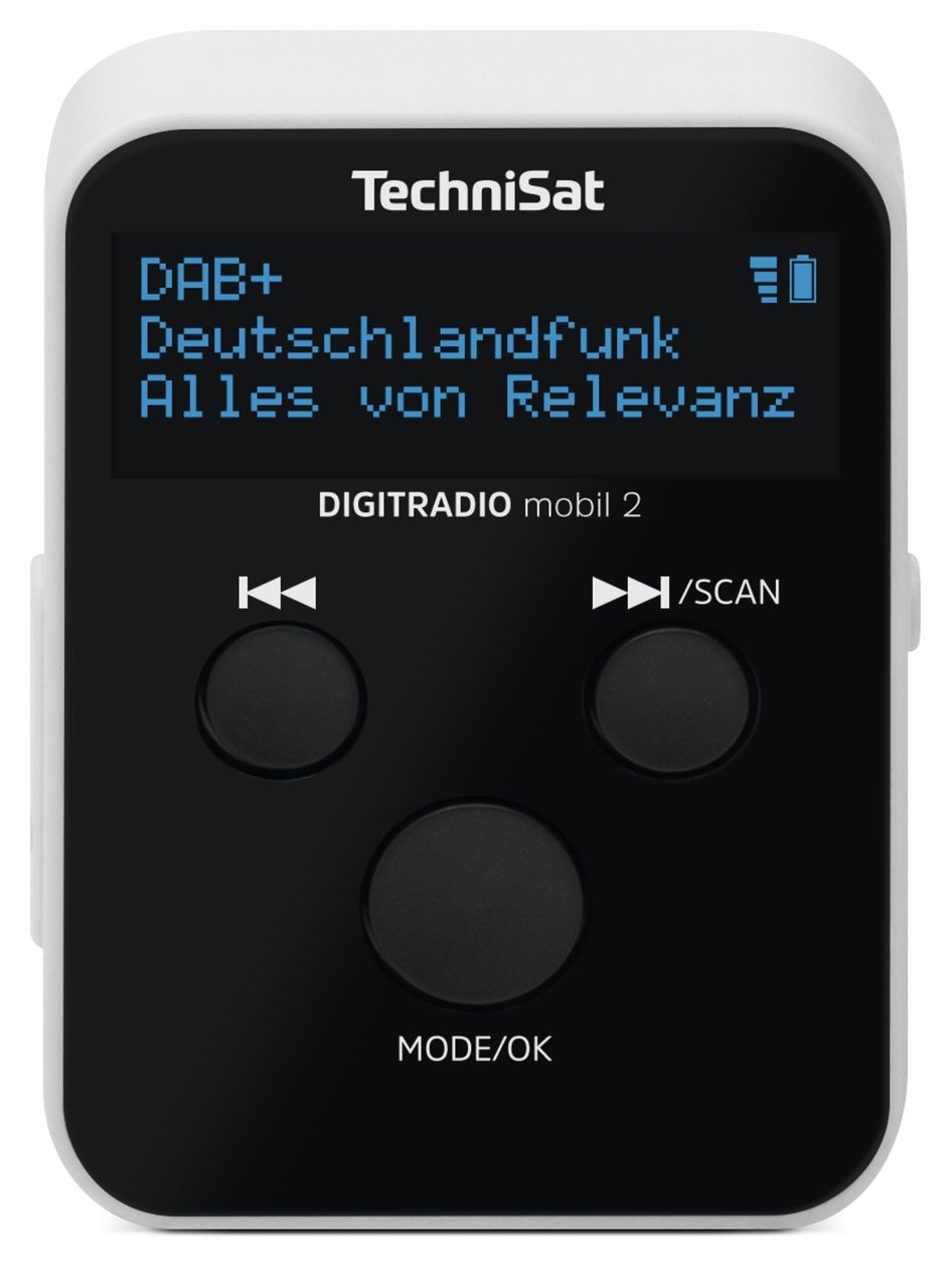 Digitradio mobil 2 DAB+, FM Radio Tragbar  (Schwarz, Weiß) 