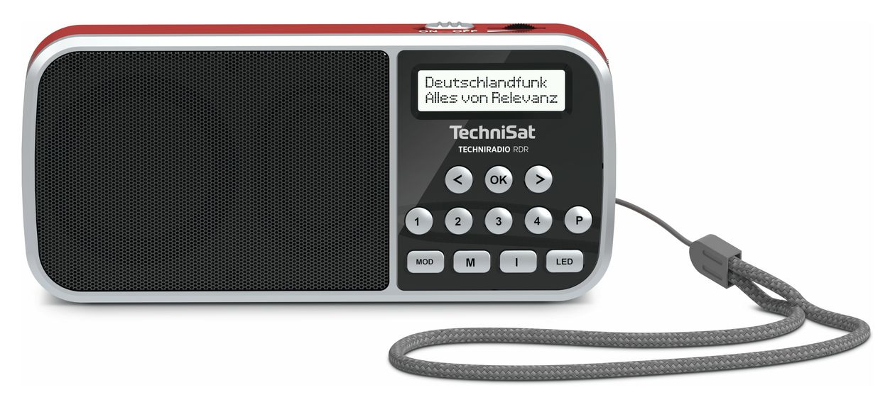 TechniRadio RDR DAB+, FM Radio Tragbar  (Schwarz, Rot) 