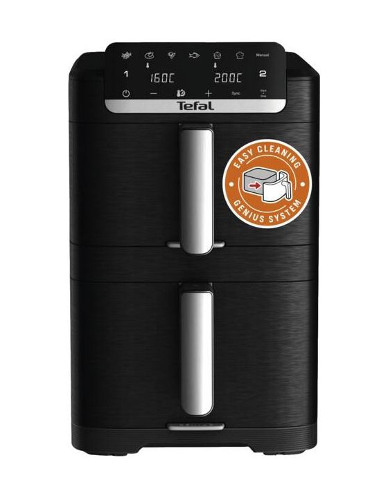 EY7568 Easy Fry Crispy Stack Doppelkammer Heißluftfritteuse 10 l 2700 W  (Schwarz) 