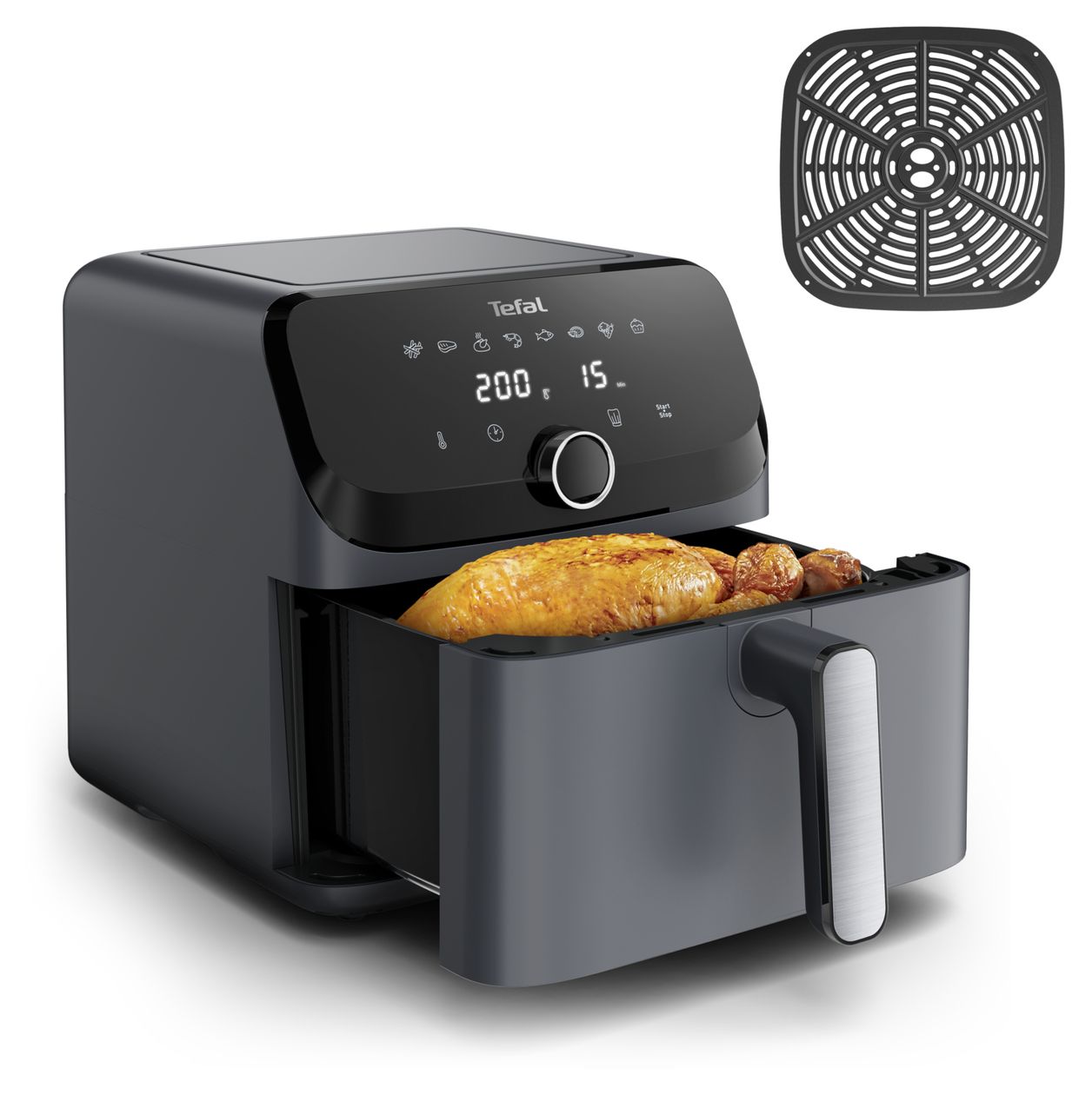 EY855BE0 Easy Fry Mega Heißluftfritteuse 7,5 l 2020 W  (Grau) 