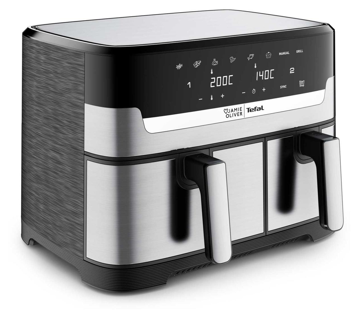 EY90JDE1 Dual Easy Fry & Grill Doppel Heißluftfritteuse 8,3 l  (Edelstahl) 