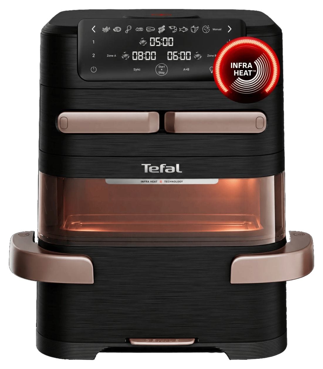 EY968F Infra Heat Ever Fry Trio Heißluftfritteuse 12 l 2850 W  (Schwarz) 