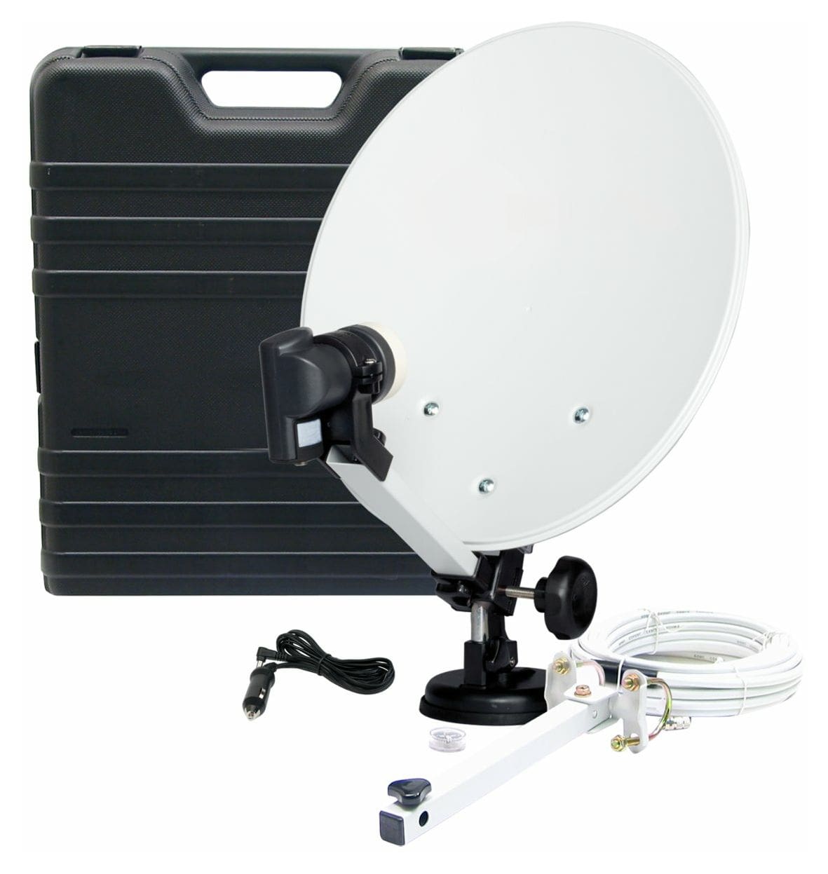 Camping-Anlage ohne Receiver 35 cm Stahl Sat-Spiegel  (Weiß) 