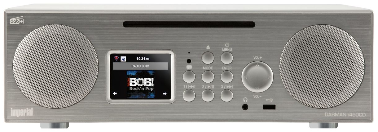 Dabman i450CD Bluetooth DAB, DAB+, UKW Radio (Silber, Weiß) 